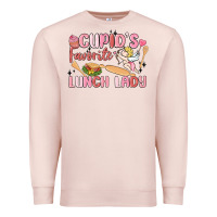 Pale Pink cupid's favorite lunch lady Premium Sweatshirt - MaliasSmallBusiness