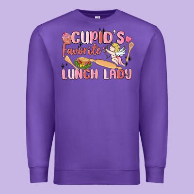 Cupid's Favorite Lunch Lady Premium Sweatshirt Designed By Maliassmallbusiness