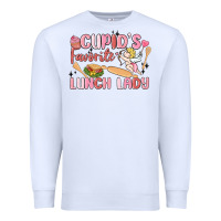 White cupid's favorite lunch lady Premium Sweatshirt - MaliasSmallBusiness