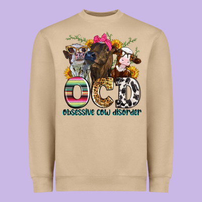 Ocd Obsessive Cow Disorder Heavyweight Sweatshirt Designed By Zillion Design Studio