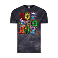 Cloud Black ho ho ho stitch Vintage Tee - AdoDesignShop