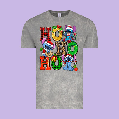 Ho Ho Ho Stitch Vintage Tee Designed By Adodesignshop
