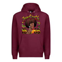 Burgundy juneteenth 1865 black woman Premium Hoodie - LillyAllenDesigns