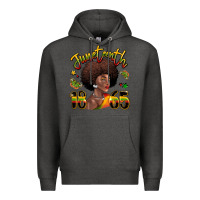 Charcoal Heather juneteenth 1865 black woman Premium Hoodie - LillyAllenDesigns