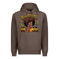 Coffee juneteenth 1865 black woman Premium Hoodie - LillyAllenDesigns