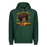 Sports Green juneteenth 1865 black woman Premium Hoodie - LillyAllenDesigns