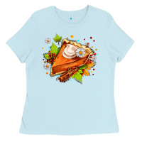 Baby Blue pumpkin pie with daisies and cinnamon Ladies Tee - AdoDesignShop