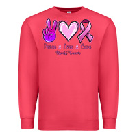 Cardinal Peace love cure Breast Cancer Premium Sweatshirt - NancyCooperArtShop