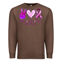 Chestnut Peace love cure Breast Cancer Premium Sweatshirt - NancyCooperArtShop