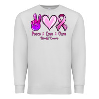 Dove Grey Peace love cure Breast Cancer Premium Sweatshirt - NancyCooperArtShop