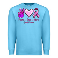 Ocean Blue Peace love cure Breast Cancer Premium Sweatshirt - NancyCooperArtShop