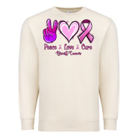 Sandshell Peace love cure Breast Cancer Premium Sweatshirt - NancyCooperArtShop