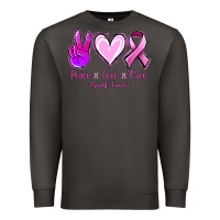 Smoke Peace love cure Breast Cancer Premium Sweatshirt - NancyCooperArtShop