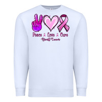 White Peace love cure Breast Cancer Premium Sweatshirt - NancyCooperArtShop