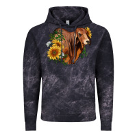 Cloud Black brahman bull with sunflowers Vintage Hoodie - RanaPortraitStore