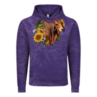 Cloud Purple brahman bull with sunflowers Vintage Hoodie - RanaPortraitStore