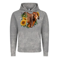Cloud Rock brahman bull with sunflowers Vintage Hoodie - RanaPortraitStore