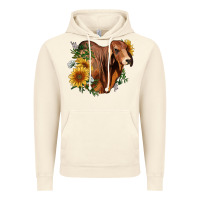 Vintage Artic brahman bull with sunflowers Vintage Hoodie - RanaPortraitStore