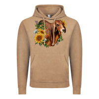 Vintage Coffee brahman bull with sunflowers Vintage Hoodie - RanaPortraitStore