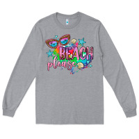 Heather Grey beach please Long Sleeve Tee - AdoDesignShop