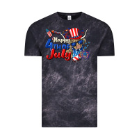 Cloud Black Happy 4th of July cow Vintage Tee - CowGirlArtShop