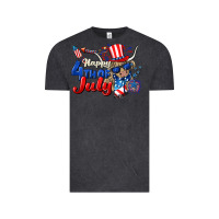 Vintage Black Happy 4th of July cow Vintage Tee - CowGirlArtShop