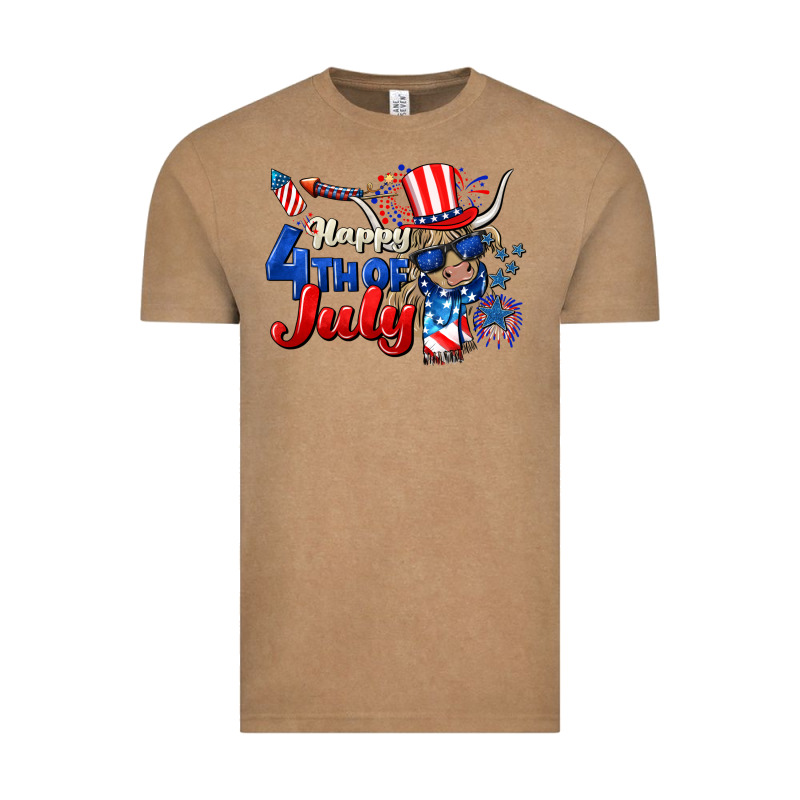 Happy 4th Of July Cow Vintage Tee by CowGirlArtShop | Teevron