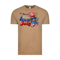 Vintage Coffee Happy 4th of July cow Vintage Tee - CowGirlArtShop