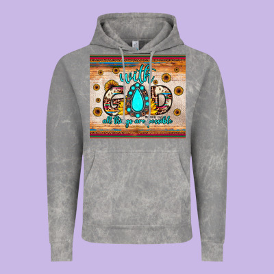 With God All Things Are Possible Matthew 19 26 Vintage Hoodie Designed By Jahusdesignshop