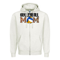 Oatmeal Heather volleyball mom Zipper Hoodie - AdoDesignShop