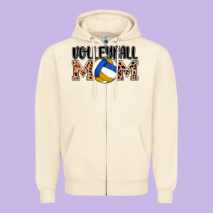 Volleyball Mom Zipper Hoodie Designed By Adodesignshop