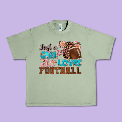 Just A Girl Who Loves Football Urban Heavy Tee Designed By Hra Design Shop