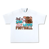 White just a girl who loves football Urban Heavy Tee - HRA Design Shop