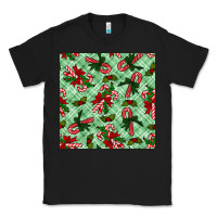Black christmas candy cane seamless pattern Classic Tee - BundleAndBundleShop