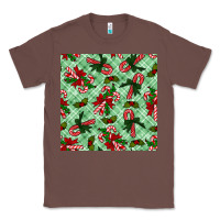 Chestnut christmas candy cane seamless pattern Classic Tee - BundleAndBundleShop