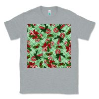 Heather Grey christmas candy cane seamless pattern Classic Tee - BundleAndBundleShop