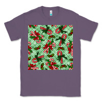Lavender christmas candy cane seamless pattern Classic Tee - BundleAndBundleShop