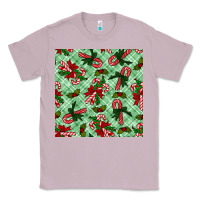Lilac christmas candy cane seamless pattern Classic Tee - BundleAndBundleShop
