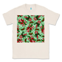 Natural christmas candy cane seamless pattern Classic Tee - BundleAndBundleShop