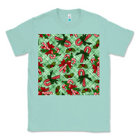 Seafoam christmas candy cane seamless pattern Classic Tee - BundleAndBundleShop