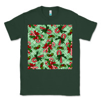 Sports Green christmas candy cane seamless pattern Classic Tee - BundleAndBundleShop