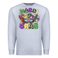 Heather Grey mardi gras Premium Sweatshirt - MaliasSmallBusiness
