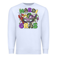 White mardi gras Premium Sweatshirt - MaliasSmallBusiness
