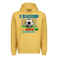 Antique Gold i kicked 100 days of school Premium Hoodie - LillyAllenDesigns