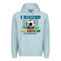 Blue Mist i kicked 100 days of school Premium Hoodie - LillyAllenDesigns