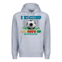Heather Grey i kicked 100 days of school Premium Hoodie - LillyAllenDesigns