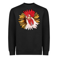 Black sunflower with rooster Heavyweight Sweatshirt - RanaPortraitStore