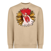 Mushroom sunflower with rooster Heavyweight Sweatshirt - RanaPortraitStore