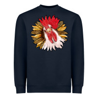 Navy sunflower with rooster Heavyweight Sweatshirt - RanaPortraitStore