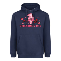 Navy my first valentines day Heavyweight Hoodie - MaliasSmallBusiness